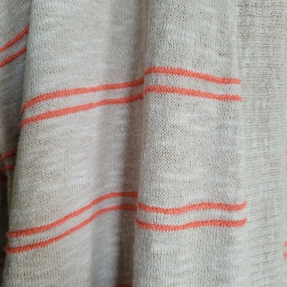 Madewell Bradley Beige Coral Striped Pocket Cardigan Sweater Size Large - Picture 6 of 13